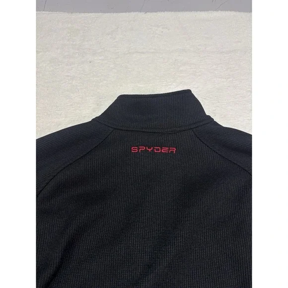 Spyder Full Zip Jacket Mens XL Black Red Fleece Lined Outdoor Warm Logo - Picture 13 of 13
